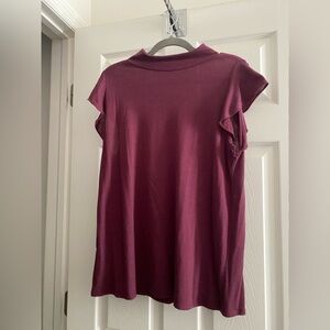 LOFT Burgundy Top Size Large